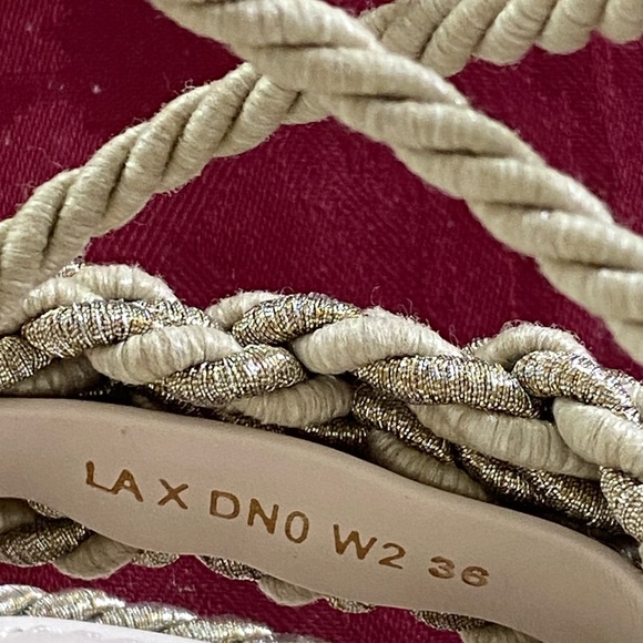 22:06 Valentino Woven Fabric Rockstud Torchon Platform Sandals - Picture 11 of 16